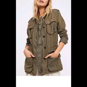 Free People Army Green Utility Jacket